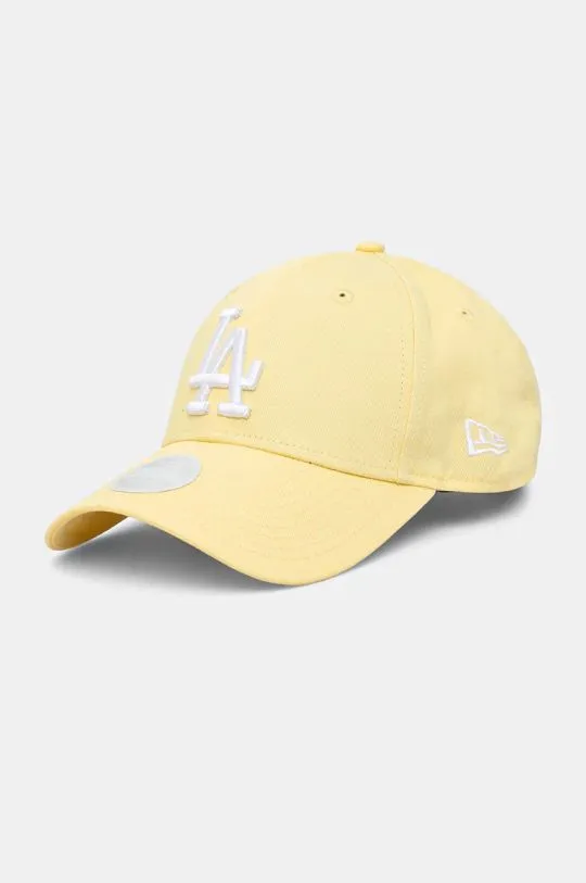 New Era cotton baseball cap ESS 9FORTY® LOS ANGELES DODGERS yellow color with an application 60565240