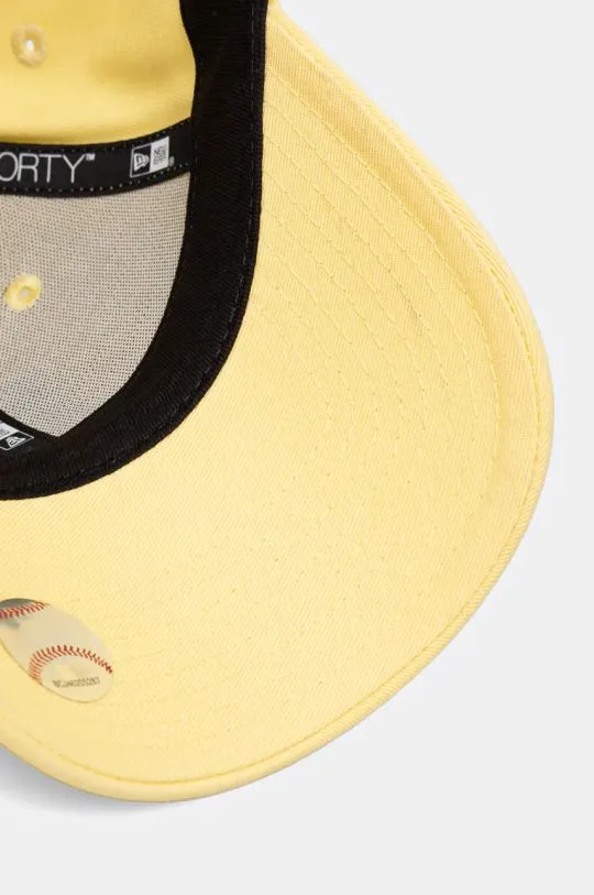 New Era cotton baseball cap ESS 9FORTY® LOS ANGELES DODGERS yellow color with an application 60565240