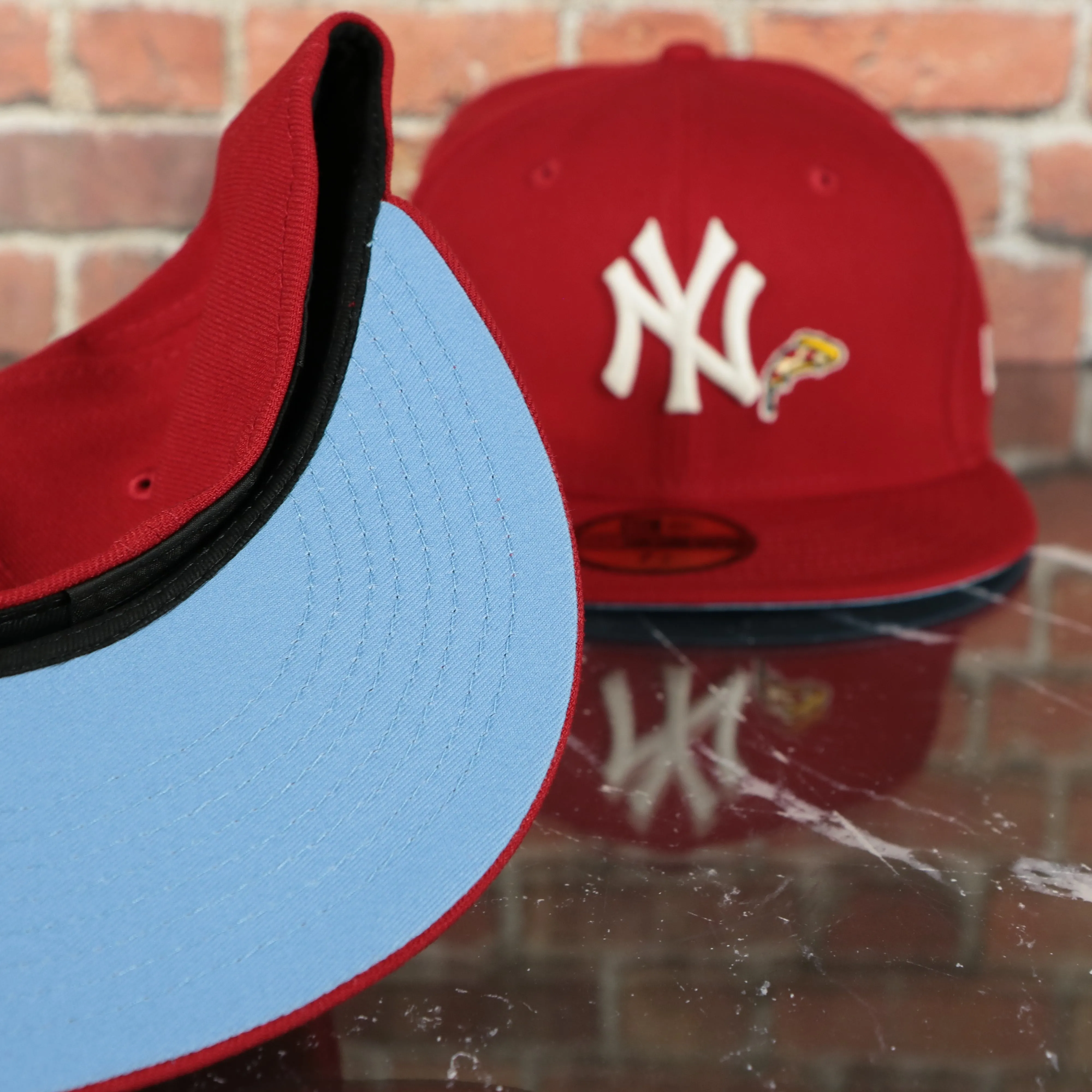 New York Yankees 1996 World Series Side Patch Icy Blue Bottom 5950 Fitted Cap | Pizza Slice