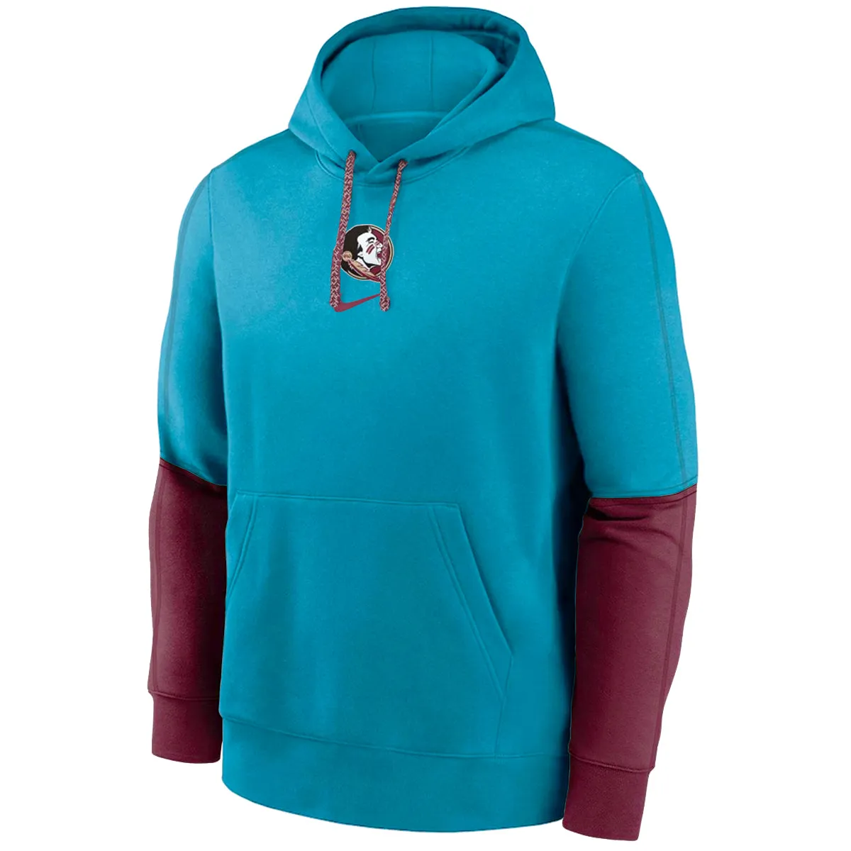 Nike Men's 2024 Seminole Logo Team Issue Club Hoodie - Turquoise/Garnet