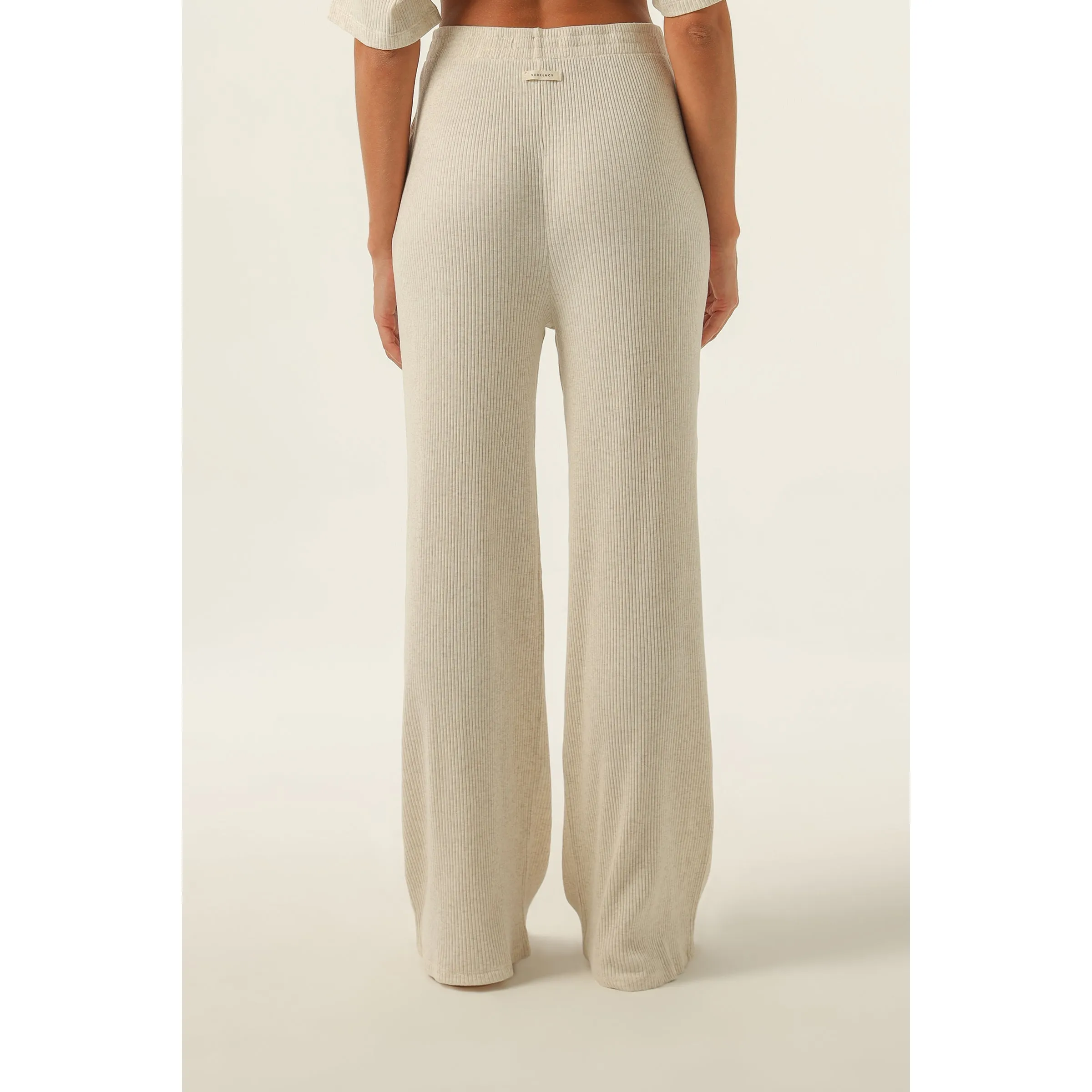 Nude Lucy- Nude Lounge Ribbed Pant in Cream Marle