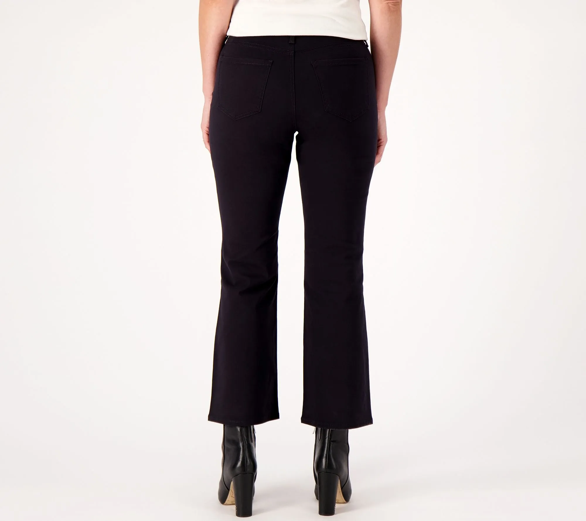 NYDJ Relaxed Flare Stretch Sateen Pants- Black Pearl