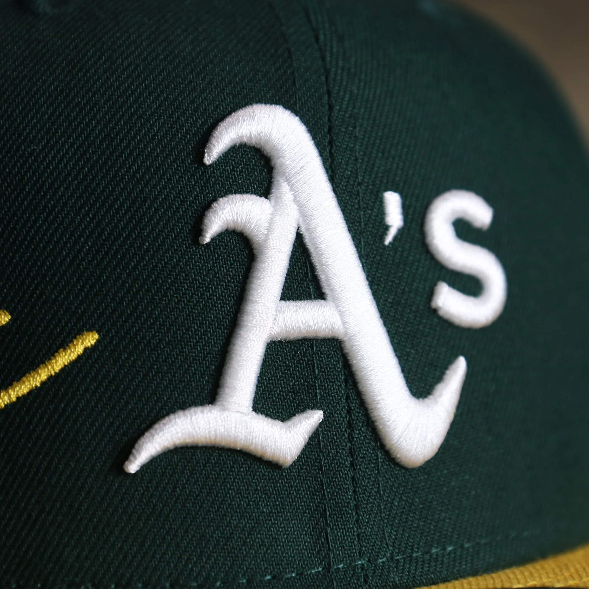 Oakland Athletics MLB Side Font Green Bottom 9Fifty Snapback Cap | Black Snap Cap