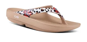 Oofos Womens Oolala Limited Sandal- Leopard Flora