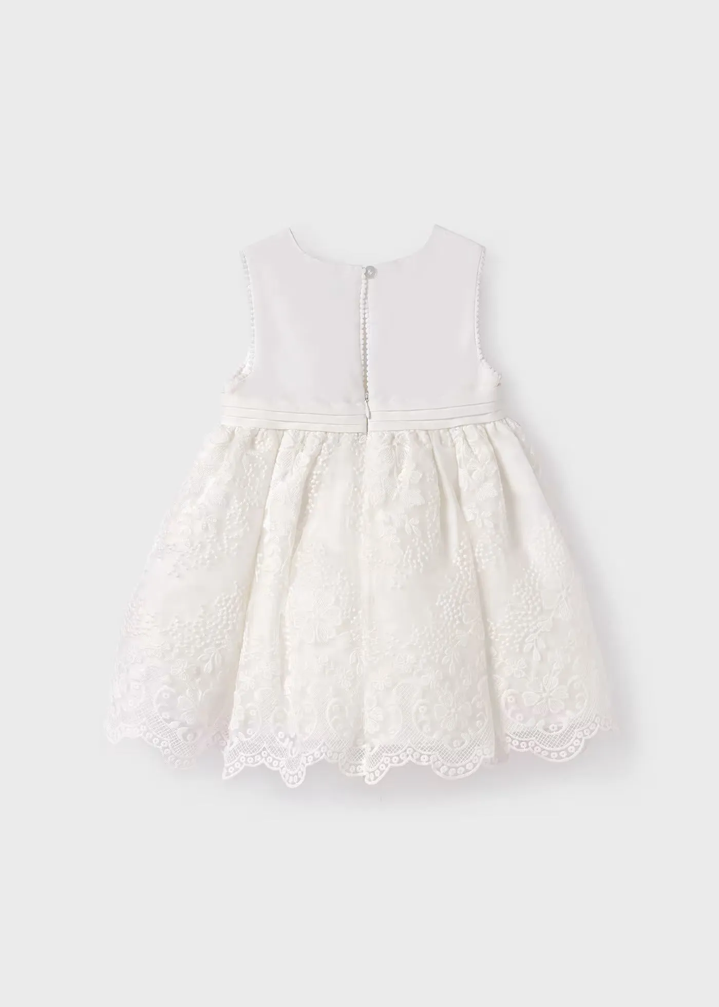 Organza embroidered dress - Cream