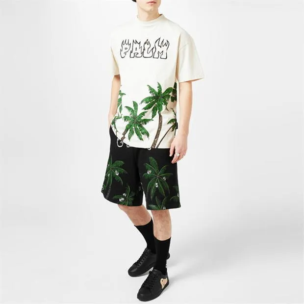 Palm Angels  |Unisex Street Style Plain Cotton Short Sleeves Halloween