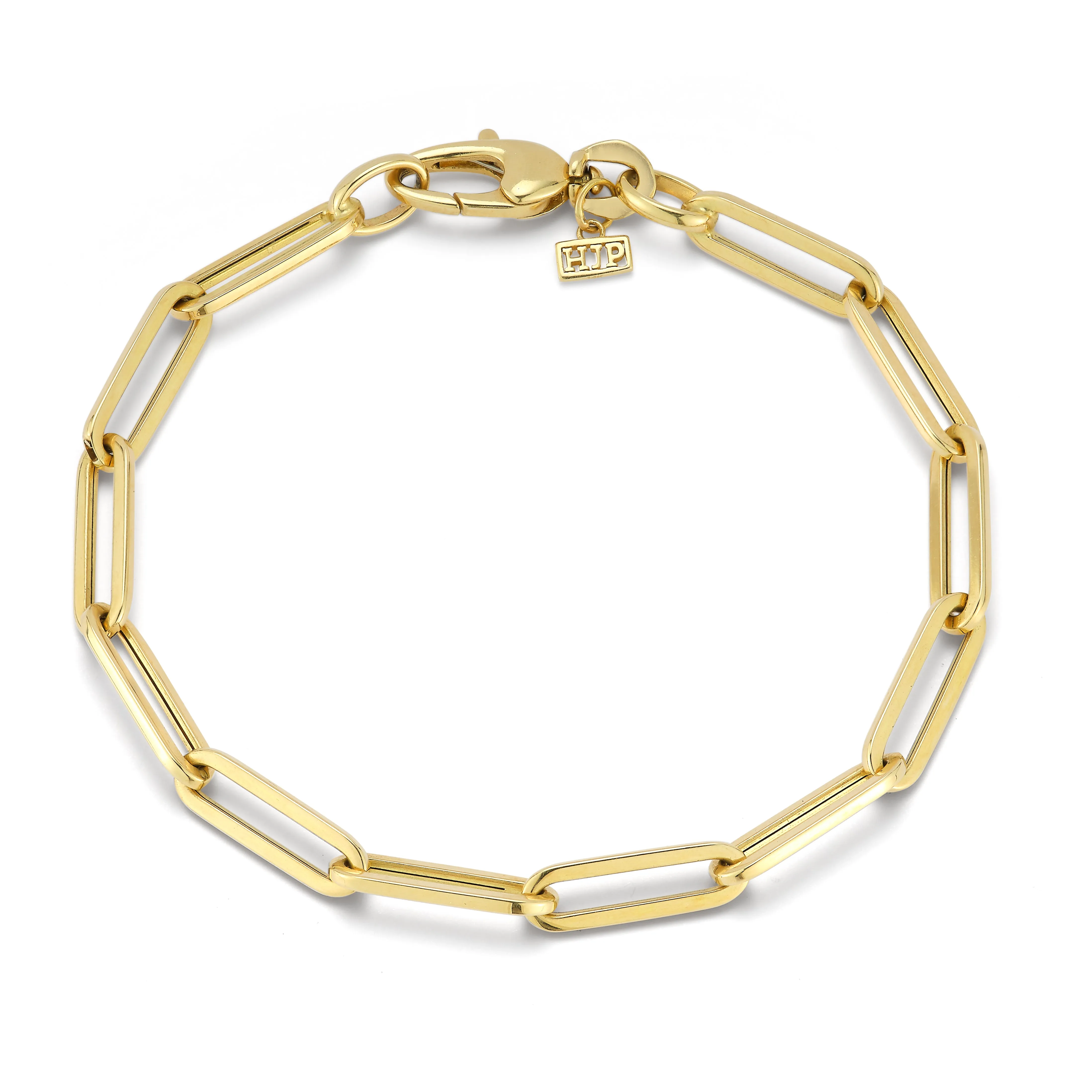 Paperclip chain Bracelet 14k Yellow Gold