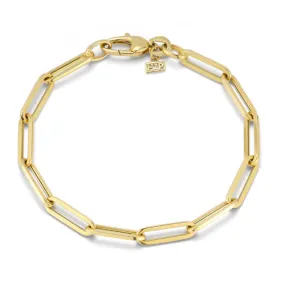 Paperclip chain Bracelet 14k Yellow Gold