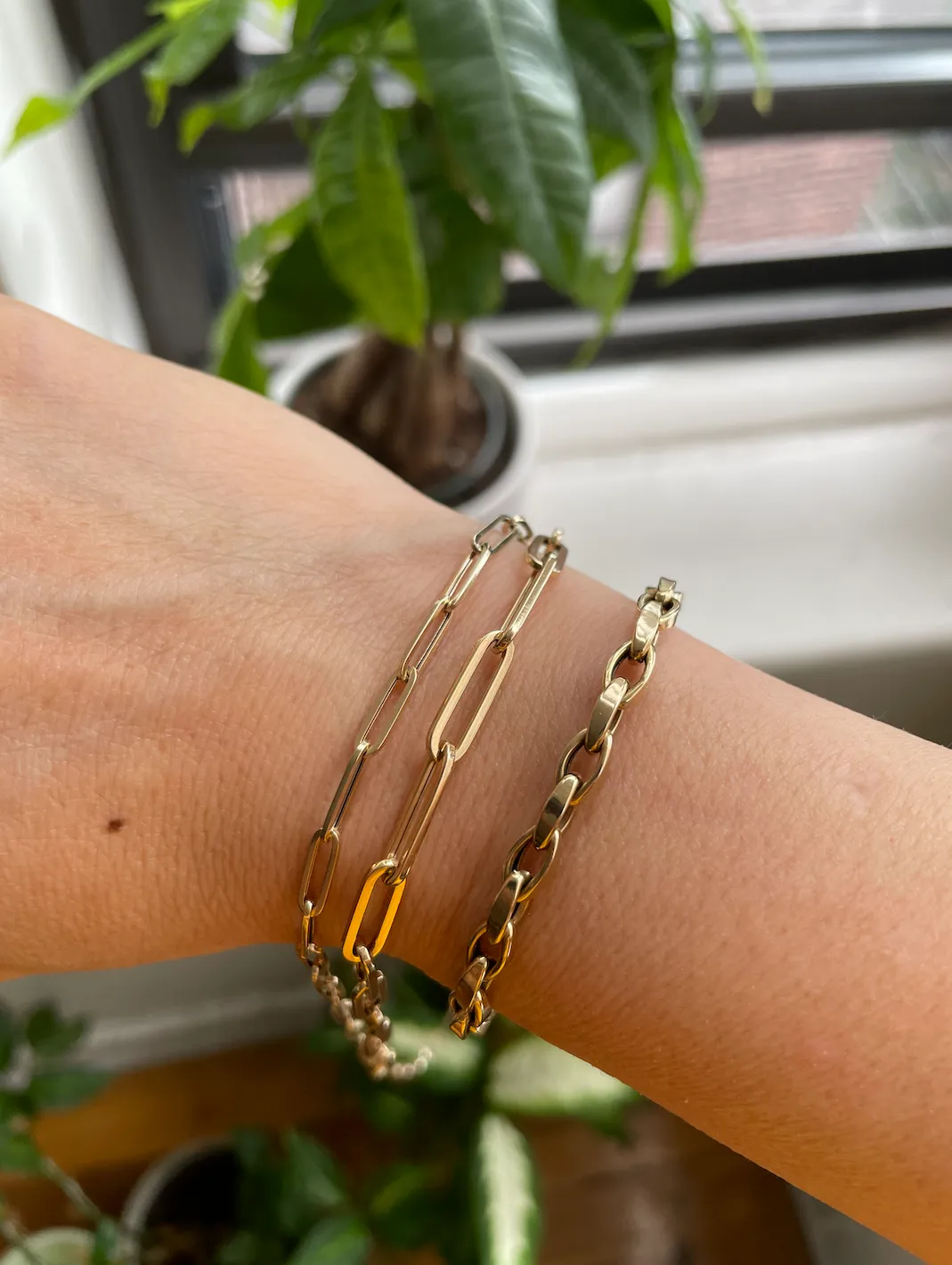 Paperclip chain Bracelet 14k Yellow Gold