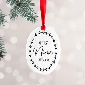 Personalised First Christmas Wreath Decoration