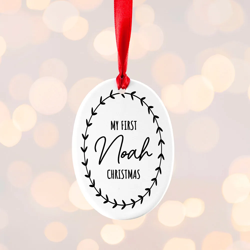 Personalised First Christmas Wreath Decoration