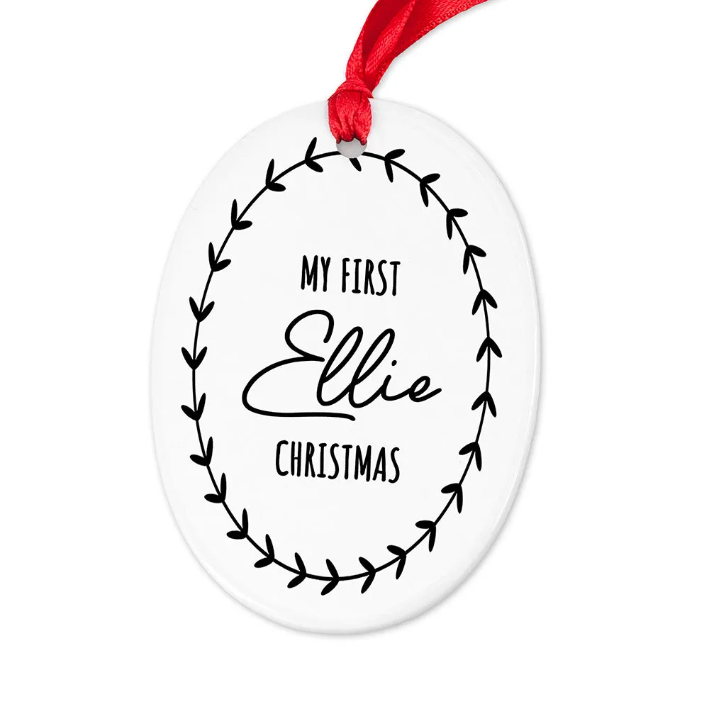 Personalised First Christmas Wreath Decoration