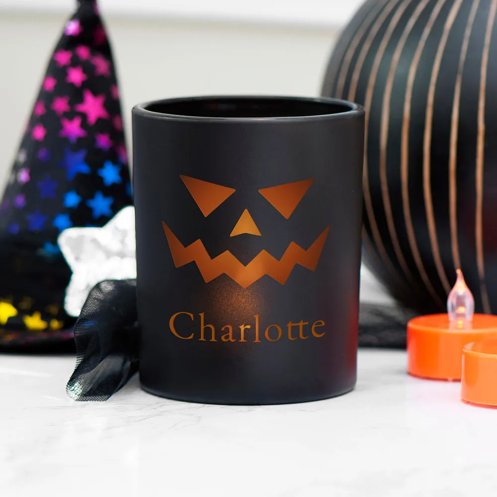 Personalised Halloween Jack-O-Lantern Candle Holder