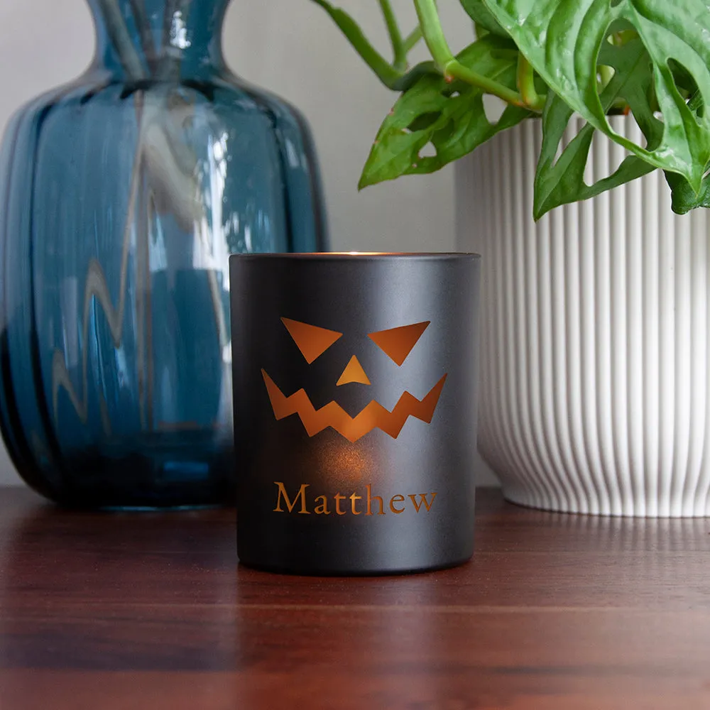 Personalised Halloween Jack-O-Lantern Candle Holder