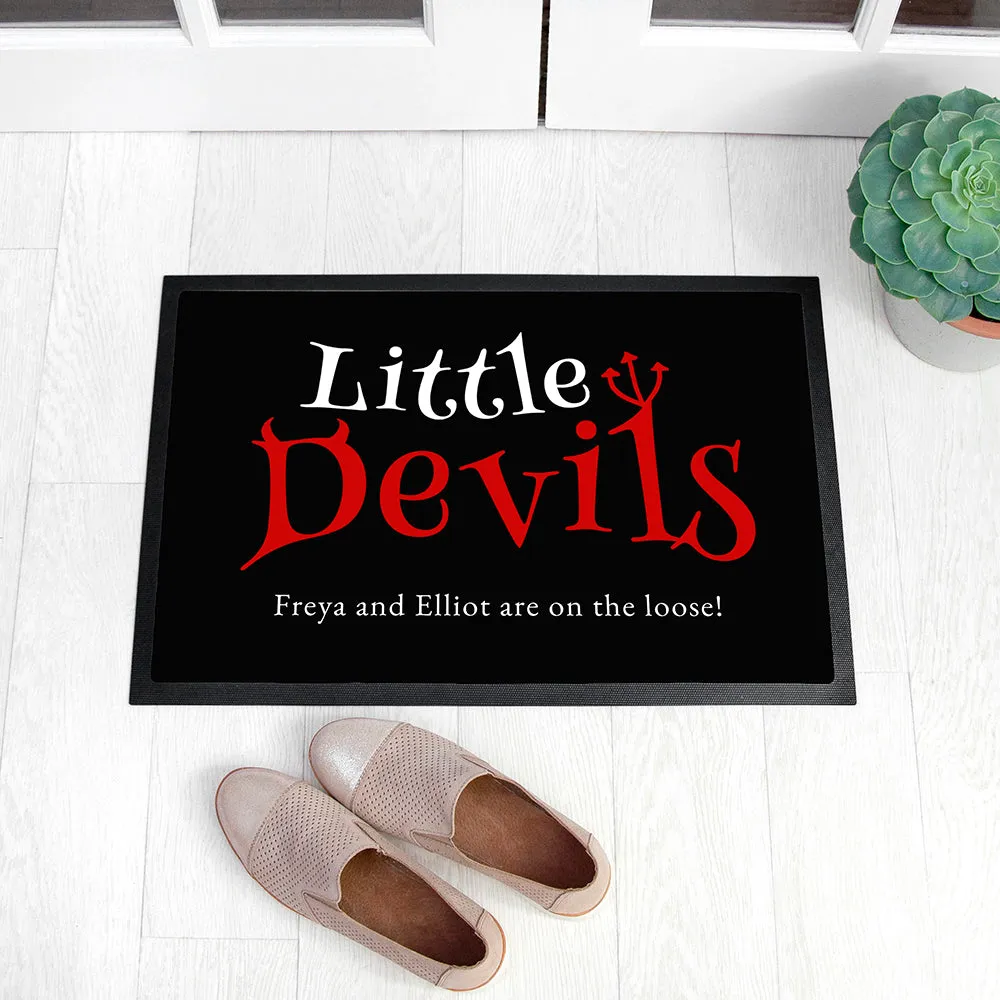 Personalised Halloween Little Devils Indoor Doormat