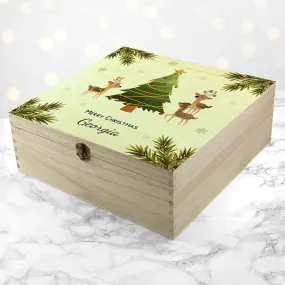 Personalised Playing Reindeers Christmas Eve Box