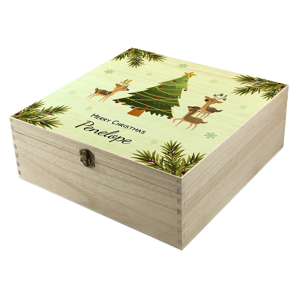 Personalised Playing Reindeers Christmas Eve Box