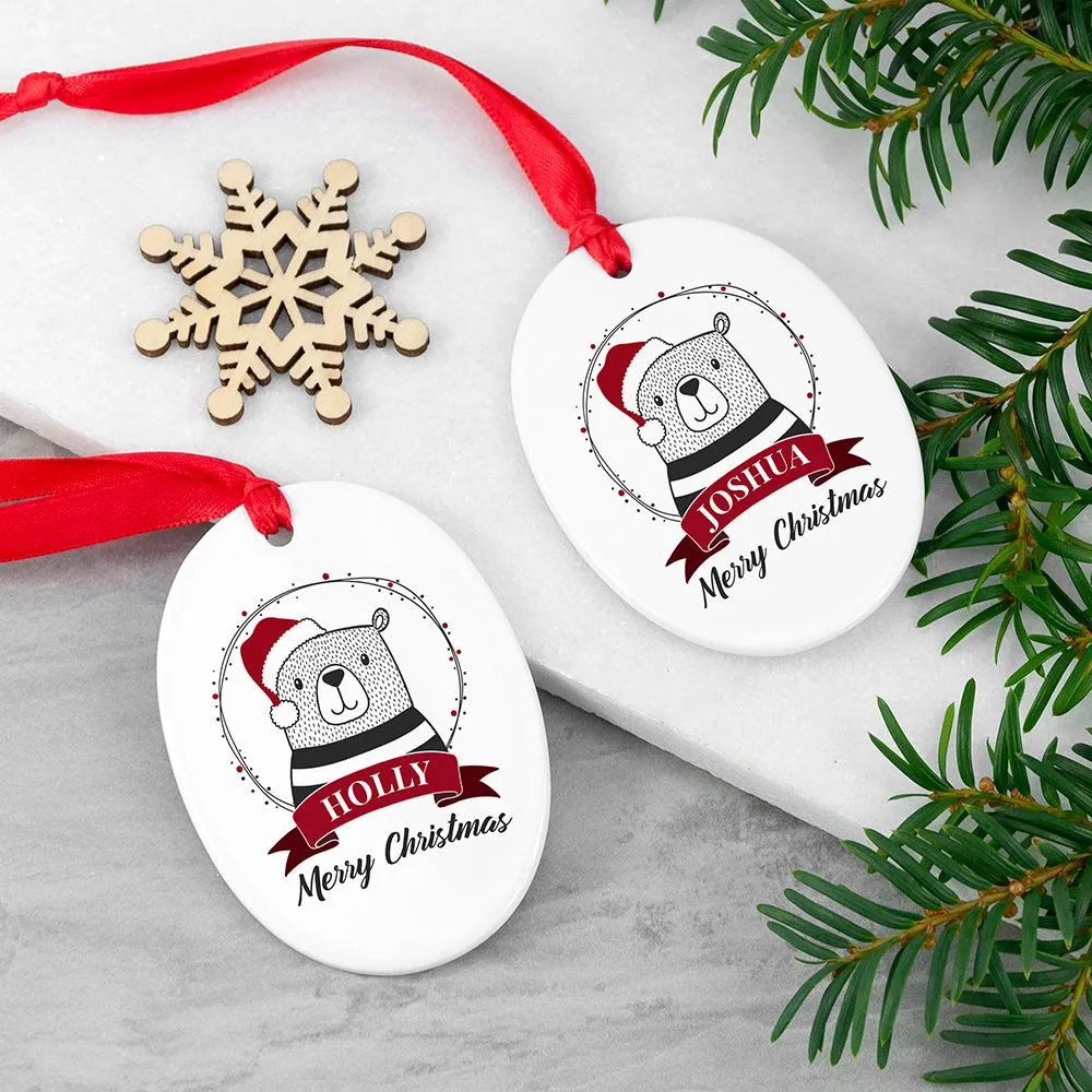 Personalised Polar Bear Christmas Decoration