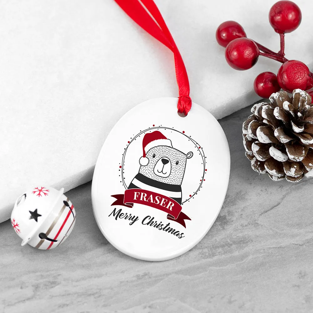 Personalised Polar Bear Christmas Decoration