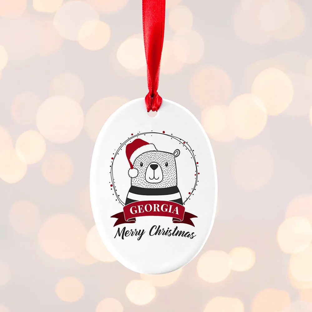 Personalised Polar Bear Christmas Decoration