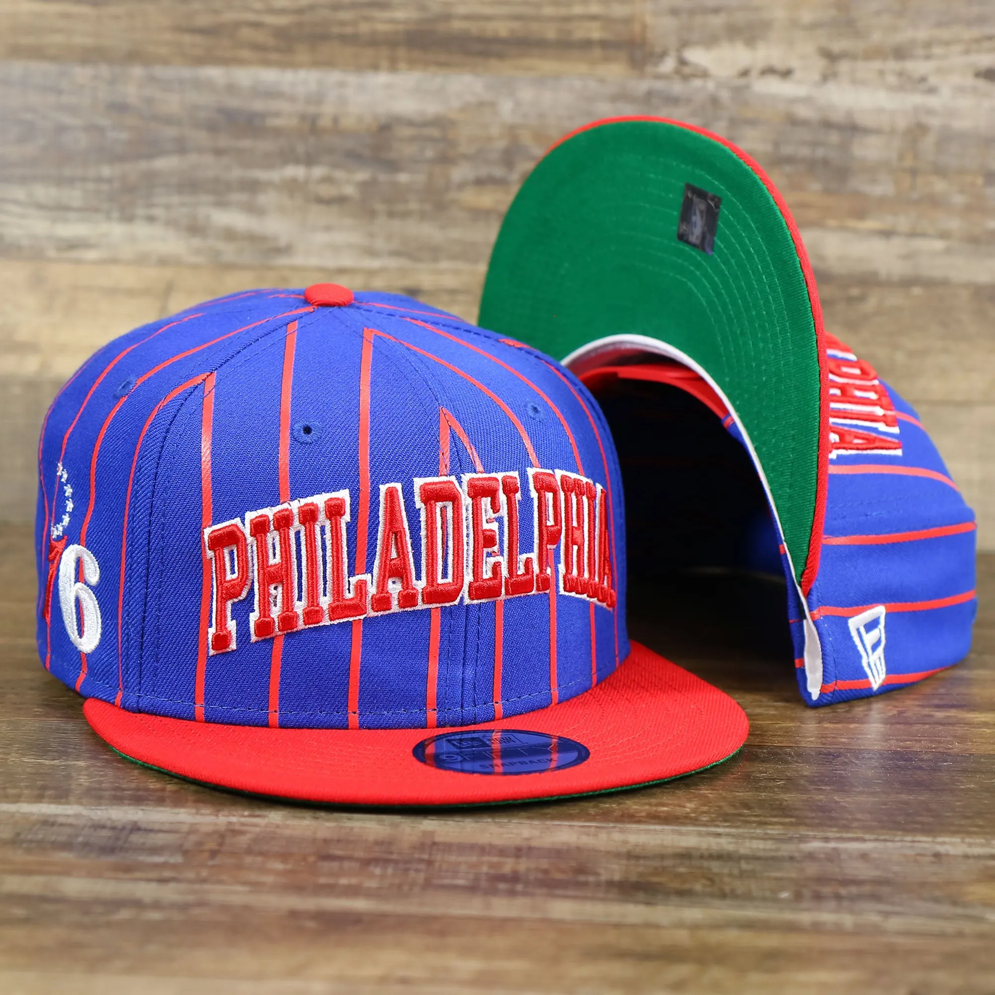 Philadelphia 76ers City Arch Striped 9Fifty Snapback Cap | Royal Blue 9Fifty Cap