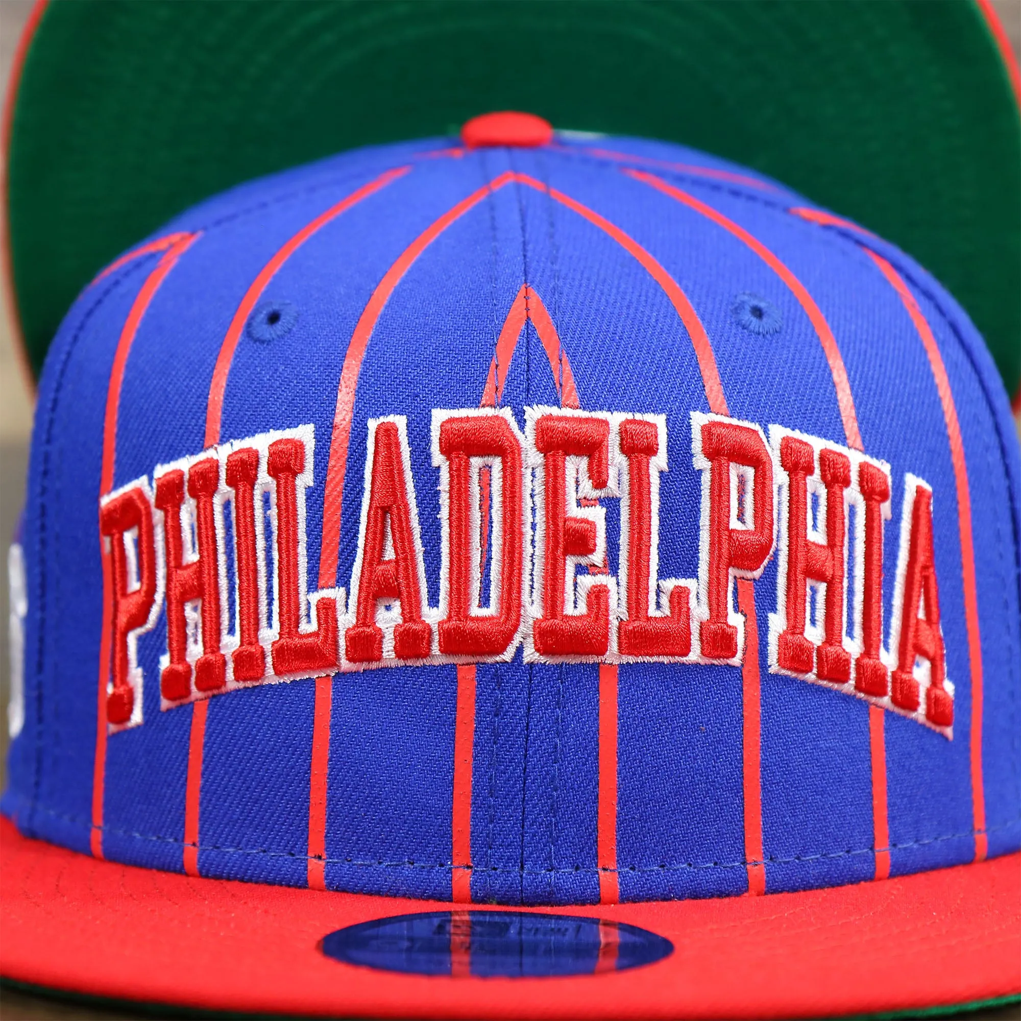 Philadelphia 76ers City Arch Striped 9Fifty Snapback Cap | Royal Blue 9Fifty Cap