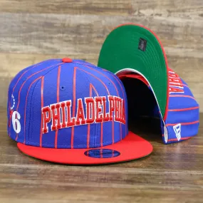 Philadelphia 76ers City Arch Striped 9Fifty Snapback Cap | Royal Blue 9Fifty Cap