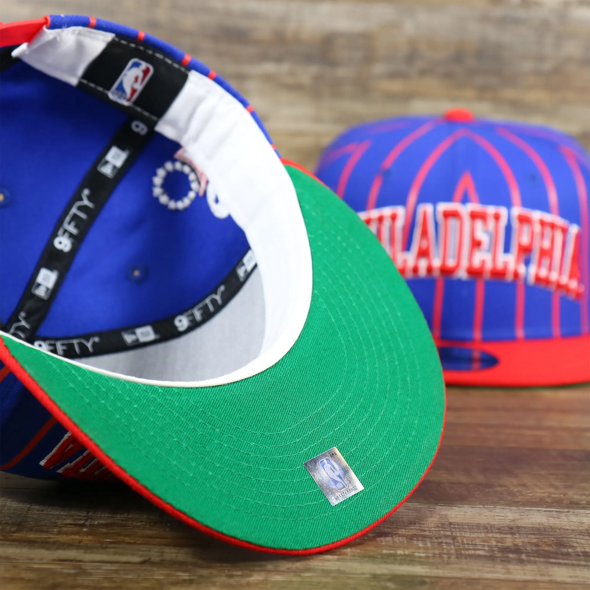 Philadelphia 76ers City Arch Striped 9Fifty Snapback Cap | Royal Blue 9Fifty Cap