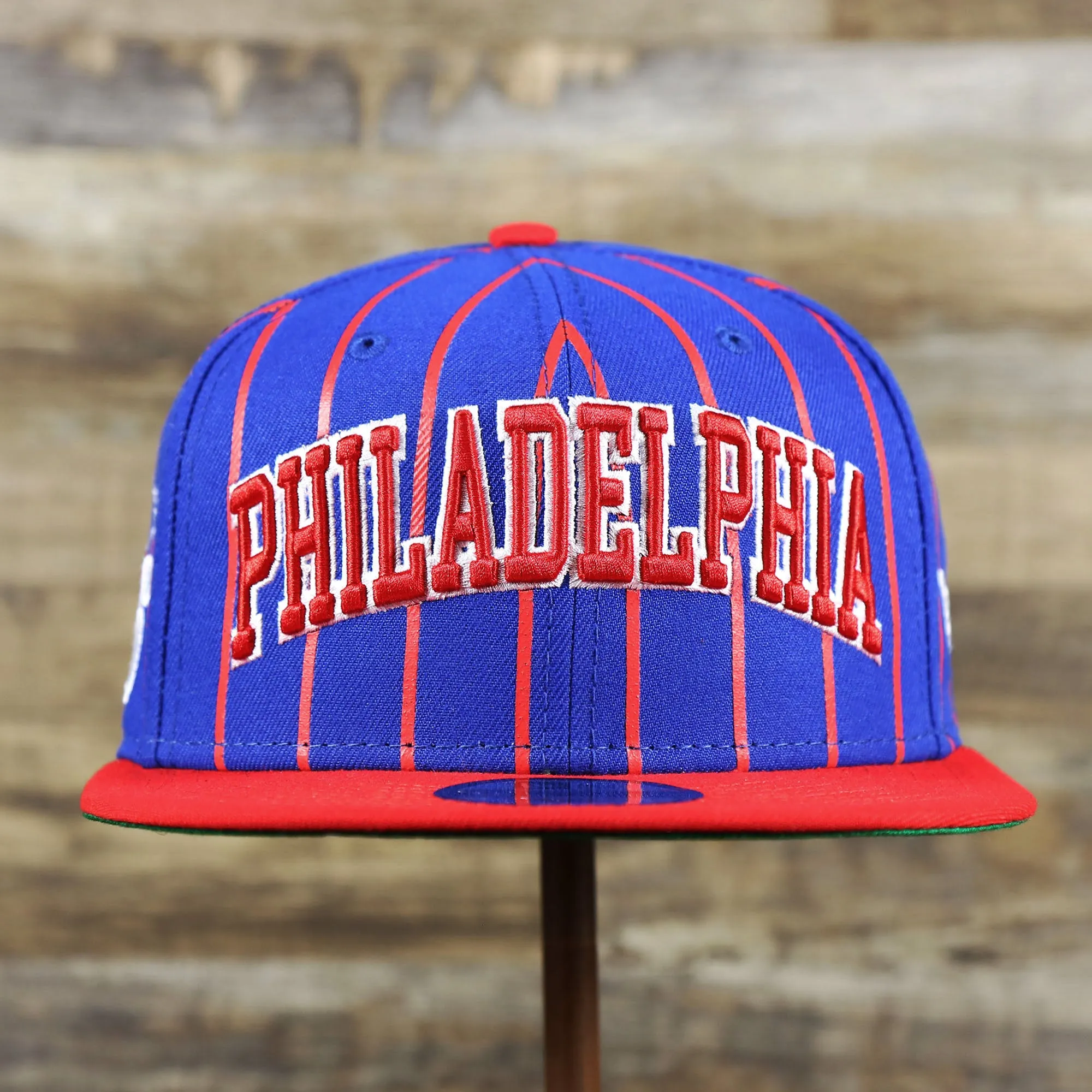 Philadelphia 76ers City Arch Striped 9Fifty Snapback Cap | Royal Blue 9Fifty Cap