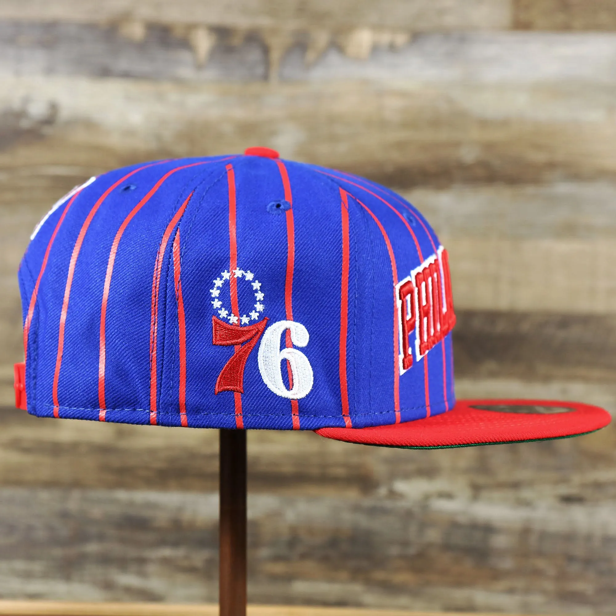 Philadelphia 76ers City Arch Striped 9Fifty Snapback Cap | Royal Blue 9Fifty Cap