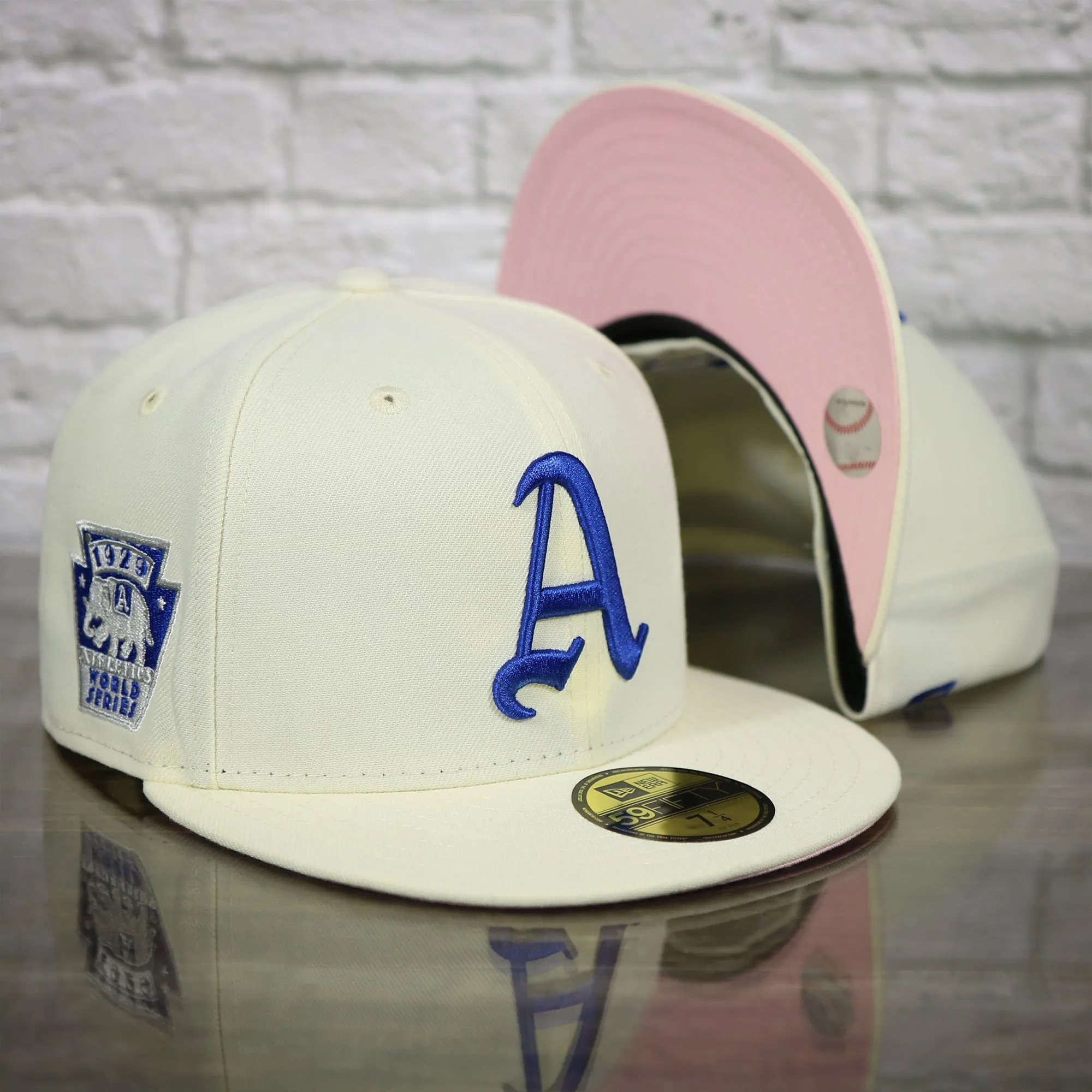 Philadelphia Athletics 1929 World Series Side Patch Pink Bottom Chrome 59Fifty Fitted Cap | The Athletics Pack