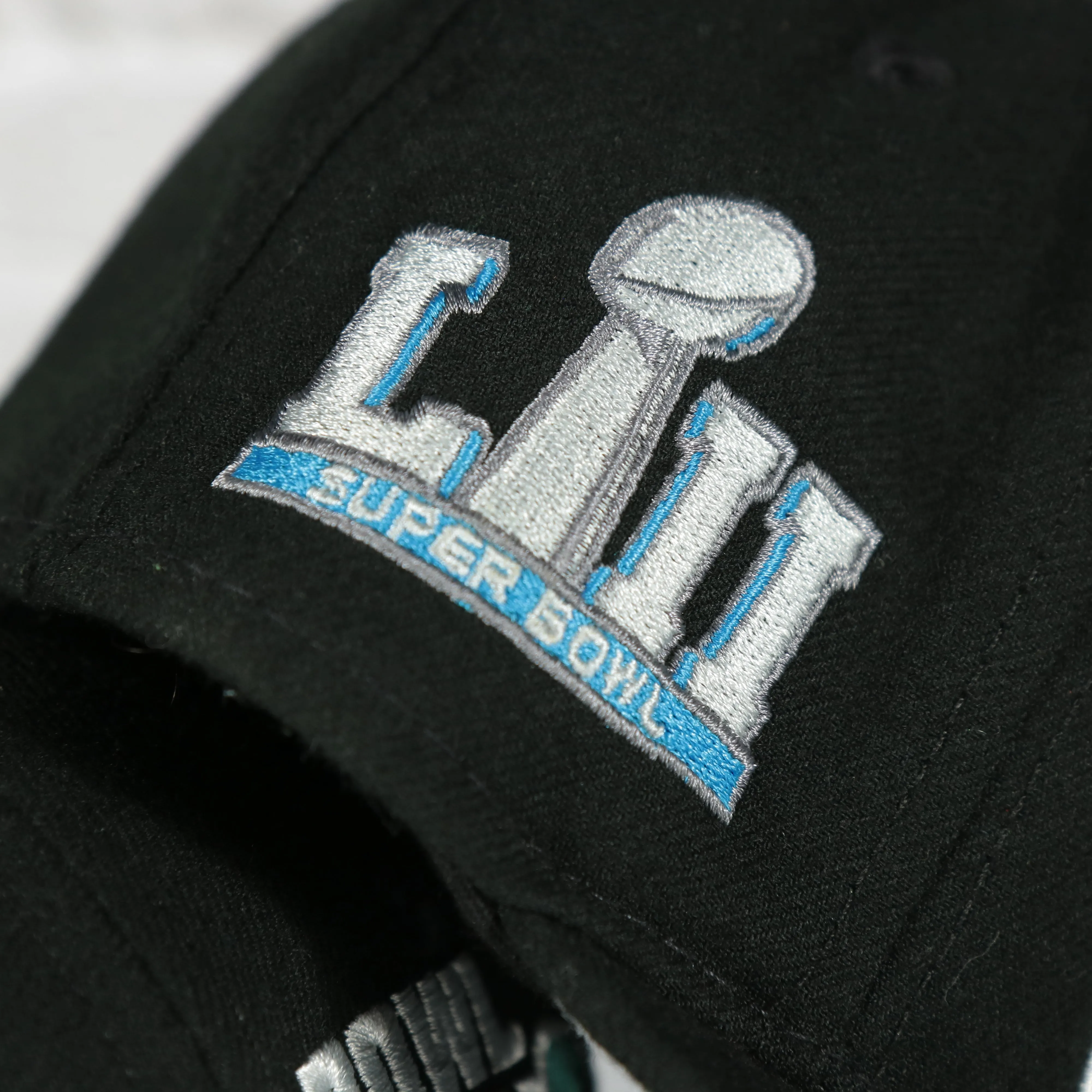 Philadelphia Eagles 2018 Super Bowl LII Champions side patch Grey Bottom | Black 59Fifty Fitted Cap