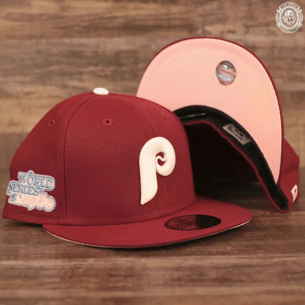 Philadelphia Phillies 1980 World Series Glow In The Dark Pink Brim 59fifty Cap | Maroon