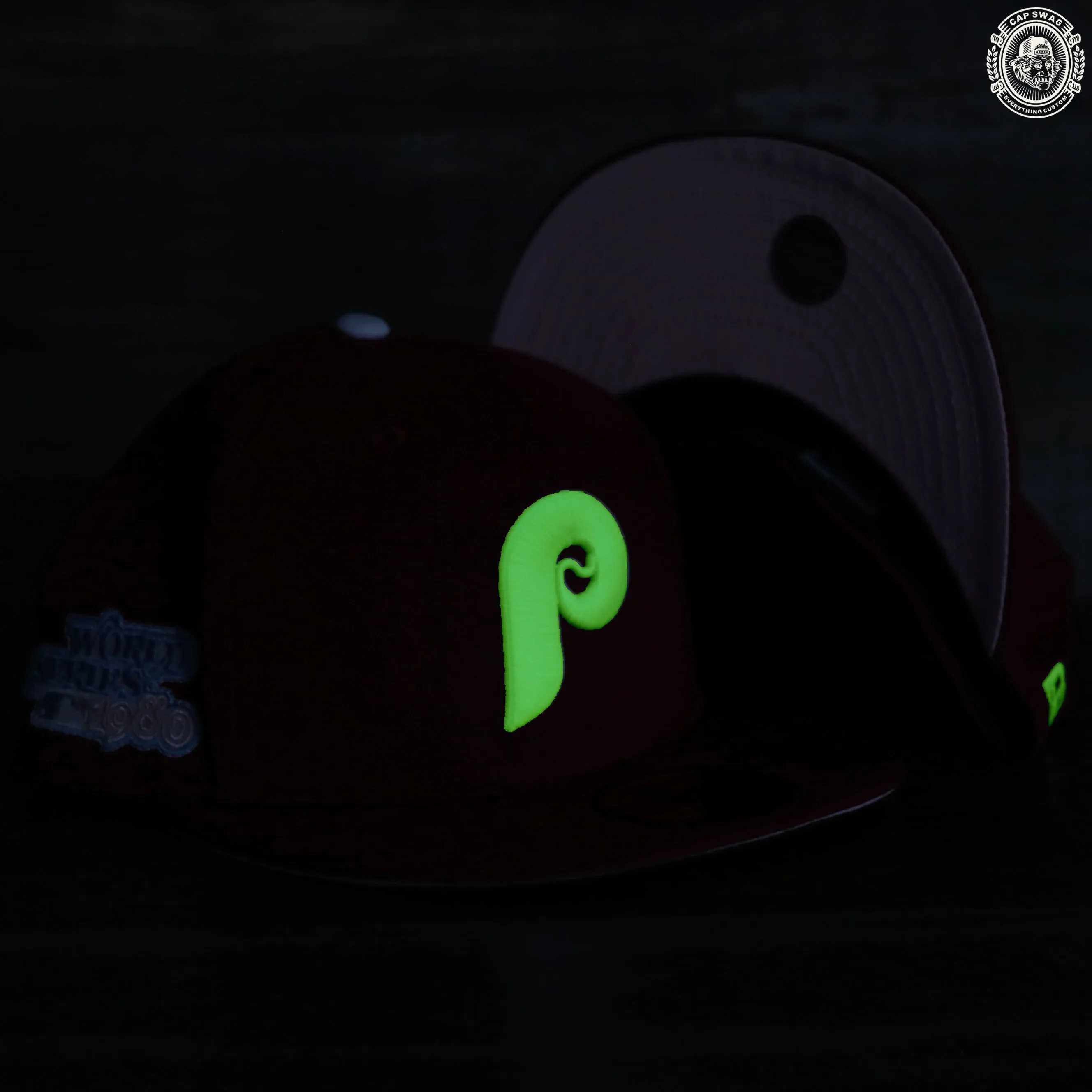 Philadelphia Phillies 1980 World Series Glow In The Dark Pink Brim 59fifty Cap | Maroon