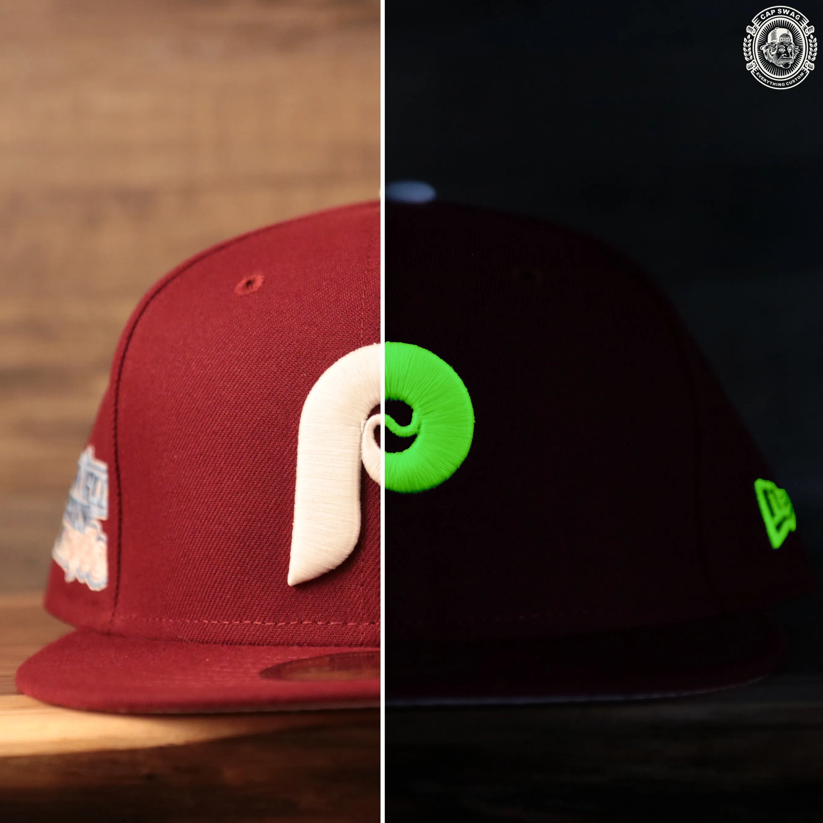 Philadelphia Phillies 1980 World Series Glow In The Dark Pink Brim 59fifty Cap | Maroon