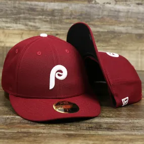 Philadelphia Phillies 2019 Logo Black Bottom | Maroon 59Fifty Fitted Cap