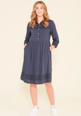 Pom Pom Trim Shirt Dress