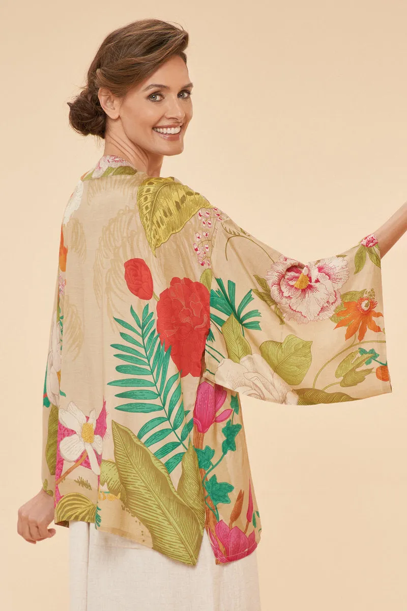 Powder Tropical Flora & Fauna Kimono Jacket - Coconut