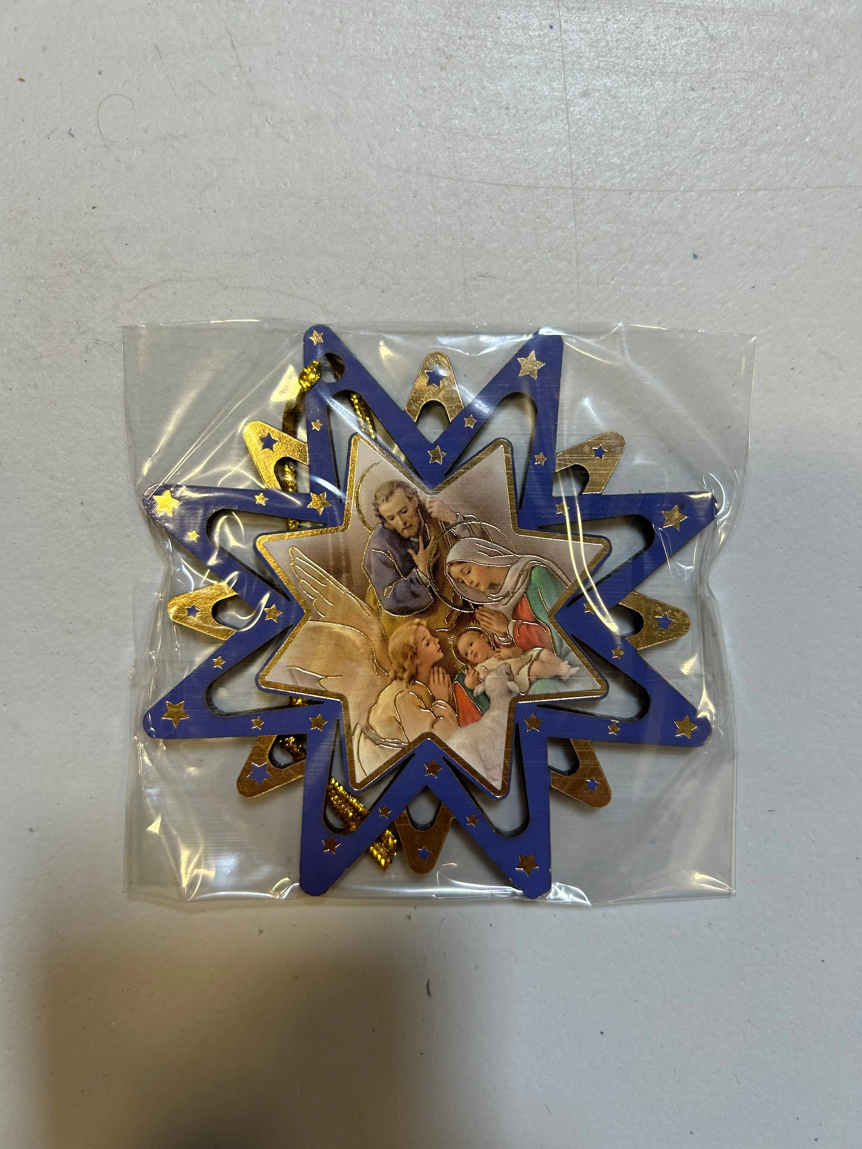 Products 4 Hanging Christmas Star Pierced Christmas Ornament with Guardian Angels (3 different styles to choose from)