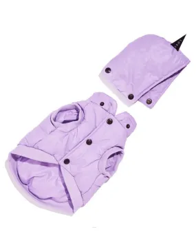 Puffer Coat With Removable Hood - Lilac