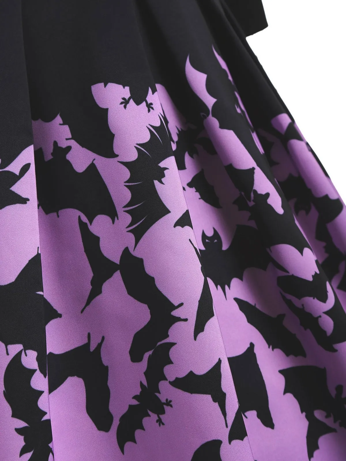 Purple 1950s Halloween Bat Swing Dress