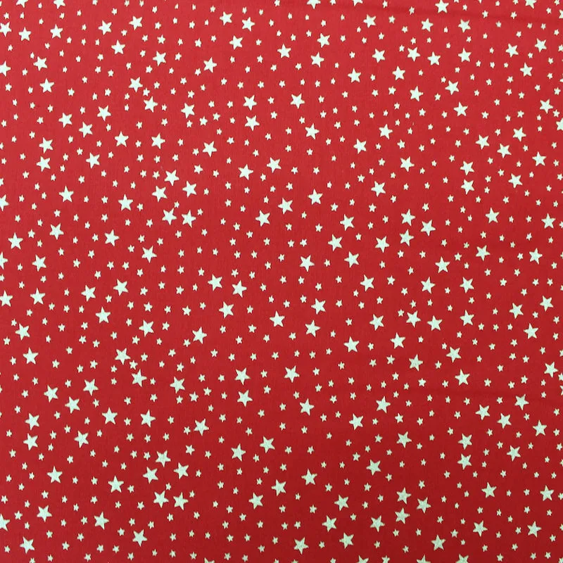 Red Christmas Patchwork - Golden Falling Stars