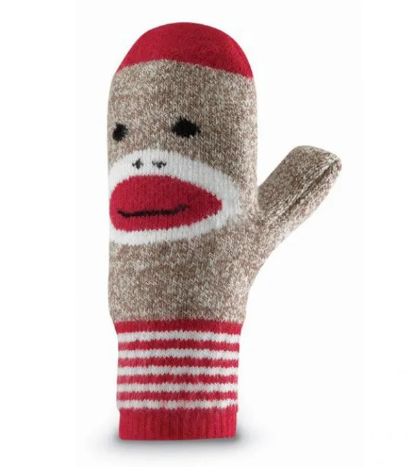 Red Heel Monkey Mittens Adult