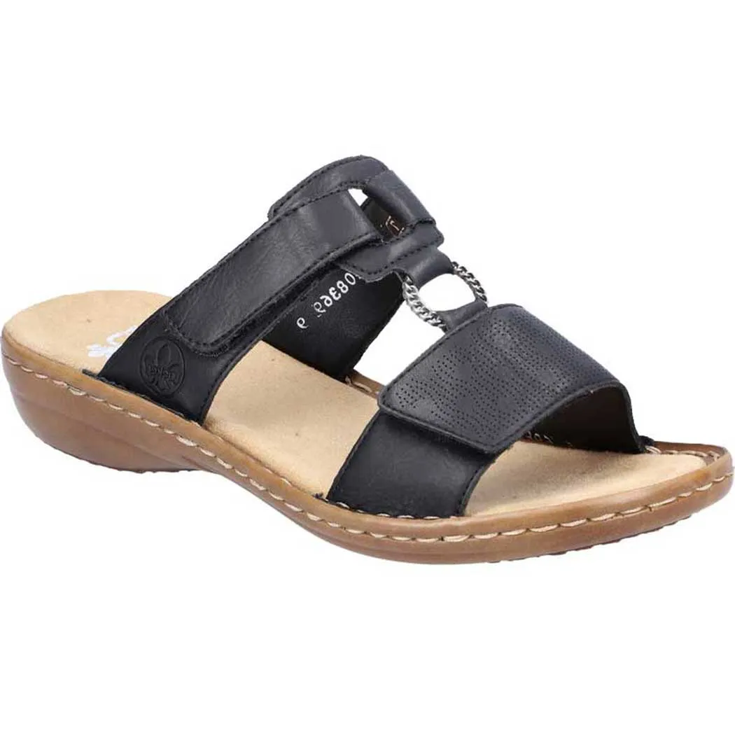 Rieker Regina 85 Slide Sandal Black (Women's)