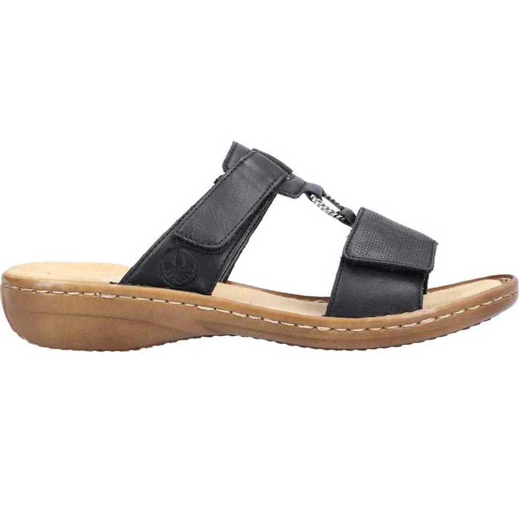 Rieker Regina 85 Slide Sandal Black (Women's)