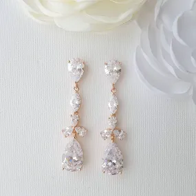 Rose Gold Drop Earrings-Adeline