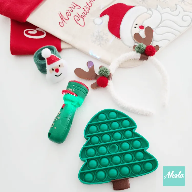 【Santa Snowman】Personalised Christmas Stocking with Accessories Set 印名可愛聖誕襪玩具飾品套裝