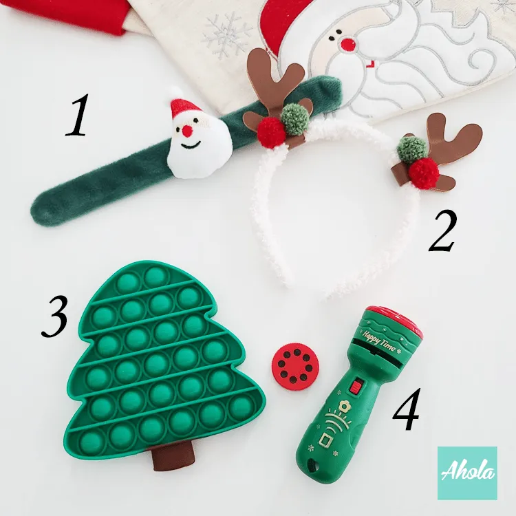 【Santa Snowman】Personalised Christmas Stocking with Accessories Set 印名可愛聖誕襪玩具飾品套裝