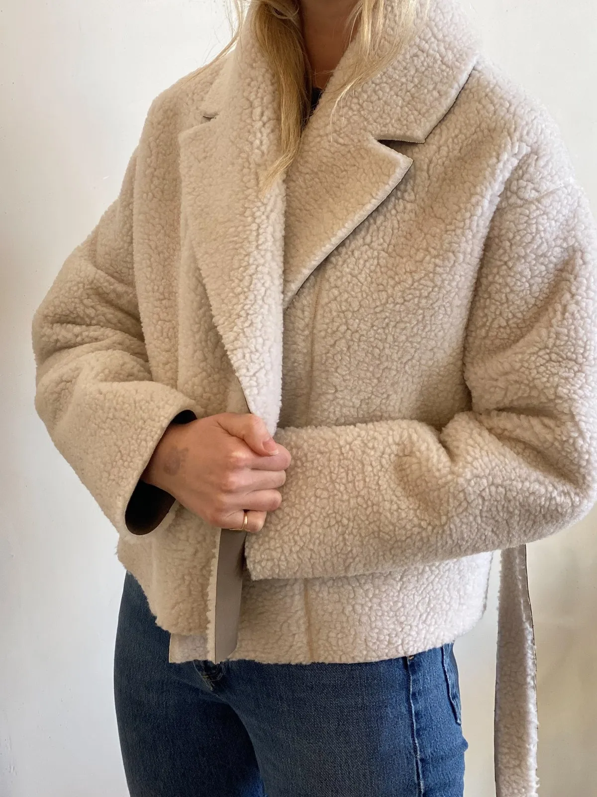 Shearling Short Robe Coat