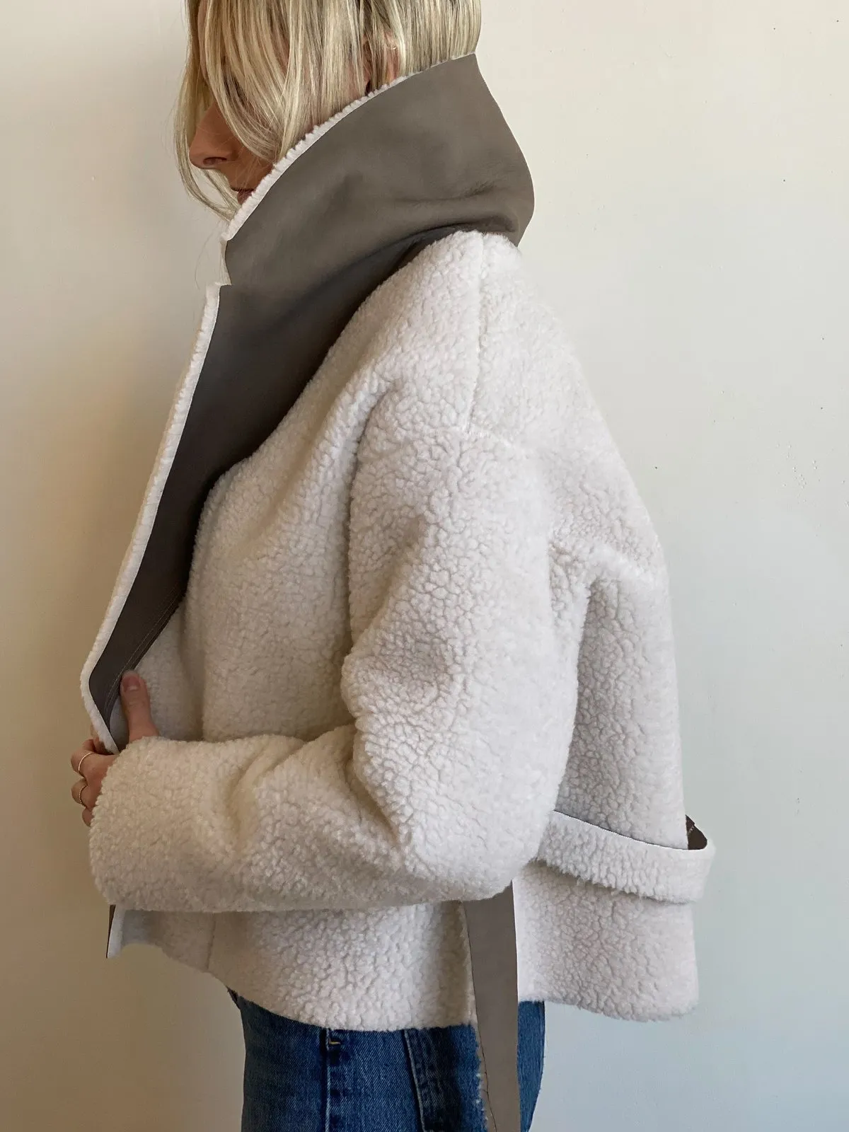 Shearling Short Robe Coat